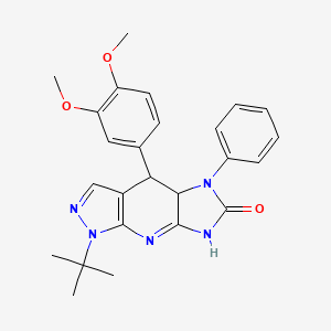 1-(tert-butyl)-4-(3,4-dimethoxyphenyl)-5-phenyl-4,4a,5,7-tetrahydroimidazo[4,5-b]pyrazolo[4,3-e]pyridin-6(1H)-one