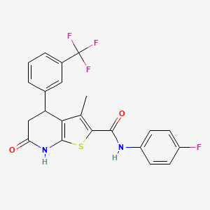 N-(4-fluorophenyl)-3-methyl-6-oxo-4-[3-(trifluoromethyl)phenyl]-4,5,6,7-tetrahydrothieno[2,3-b]pyridine-2-carboxamide