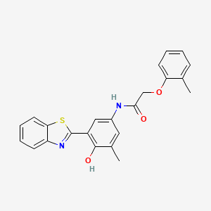 molecular formula C23H20N2O3S B11466644 N-[3-(1,3-benzothiazol-2-yl)-4-hydroxy-5-methylphenyl]-2-(2-methylphenoxy)acetamide 