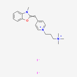 molecular formula C20H27I2N3O B1146665 3-甲基-2-([1-[3-(三甲基铵)丙基]-4(1H)-吡啶亚甲基]-1,3-苯并恶唑-3-鎓二碘化物 CAS No. 157199-56-9