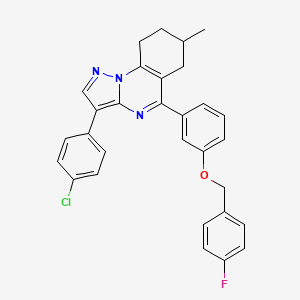 3-(4-Chlorophenyl)-5-{3-[(4-fluorobenzyl)oxy]phenyl}-7-methyl-6,7,8,9-tetrahydropyrazolo[1,5-a]quinazoline