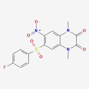 6-[(4-Fluorophenyl)sulfonyl]-1,4-dimethyl-7-nitro-1,4-dihydroquinoxaline-2,3-dione