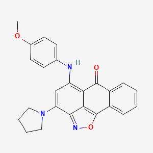 5-(4-Methoxyanilino)-3-(1-pyrrolidinyl)-6H-anthra[1,9-CD]isoxazol-6-one