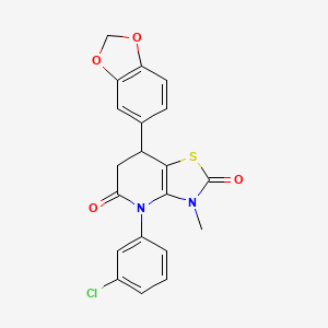 7-(1,3-benzodioxol-5-yl)-4-(3-chlorophenyl)-3-methyl-6,7-dihydro[1,3]thiazolo[4,5-b]pyridine-2,5(3H,4H)-dione