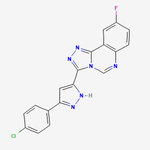 3-[5-(4-chlorophenyl)-1H-pyrazol-3-yl]-9-fluoro[1,2,4]triazolo[4,3-c]quinazoline