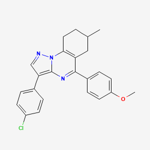 3-(4-Chlorophenyl)-5-(4-methoxyphenyl)-7-methyl-6,7,8,9-tetrahydropyrazolo[1,5-a]quinazoline