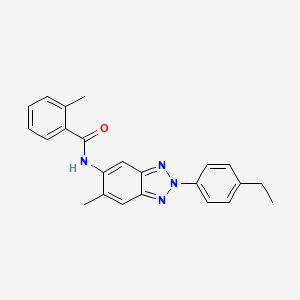 molecular formula C23H22N4O B11466777 N-[2-(4-ethylphenyl)-6-methyl-2H-1,2,3-benzotriazol-5-yl]-2-methylbenzamide 