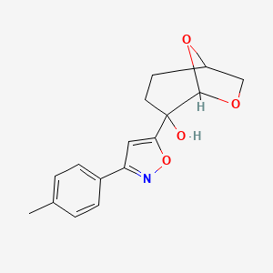 molecular formula C16H17NO4 B11466823 4-[3-(4-Methylphenyl)-5-isoxazolyl]-6,8-dioxabicyclo[3.2.1]octan-4-ol 