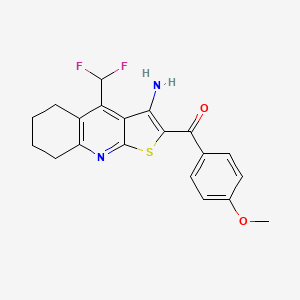 [3-Amino-4-(difluoromethyl)-5,6,7,8-tetrahydrothieno[2,3-b]quinolin-2-yl](4-methoxyphenyl)methanone