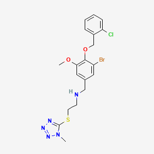 N-{3-bromo-4-[(2-chlorobenzyl)oxy]-5-methoxybenzyl}-2-[(1-methyl-1H-tetrazol-5-yl)sulfanyl]ethanamine