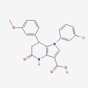 1-(3-chlorophenyl)-7-(3-methoxyphenyl)-5-oxo-4,5,6,7-tetrahydro-1H-pyrrolo[3,2-b]pyridine-3-carboxylic acid