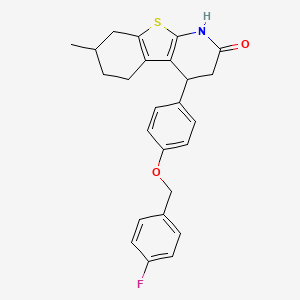 4-{4-[(4-fluorobenzyl)oxy]phenyl}-7-methyl-3,4,5,6,7,8-hexahydro[1]benzothieno[2,3-b]pyridin-2(1H)-one