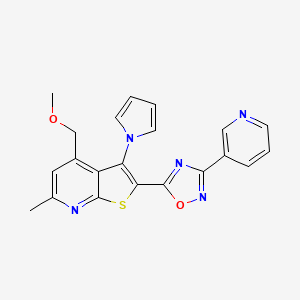 4-(methoxymethyl)-6-methyl-2-[3-(pyridin-3-yl)-1,2,4-oxadiazol-5-yl]-3-(1H-pyrrol-1-yl)thieno[2,3-b]pyridine