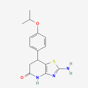 molecular formula C15H17N3O2S B11466855 2-amino-7-[4-(propan-2-yloxy)phenyl]-6,7-dihydro[1,3]thiazolo[4,5-b]pyridin-5(4H)-one 