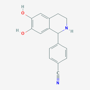 molecular formula C16H14N2O2 B11466861 4-(6,7-Dihydroxy-1,2,3,4-tetrahydroisoquinolin-1-yl)benzonitrile 