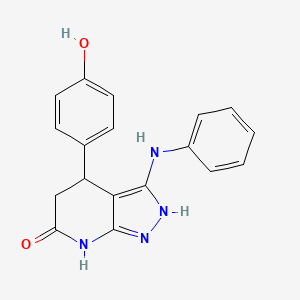 4-(4-hydroxyphenyl)-3-(phenylamino)-1,4,5,7-tetrahydro-6H-pyrazolo[3,4-b]pyridin-6-one