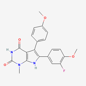 6-(3-fluoro-4-methoxyphenyl)-5-(4-methoxyphenyl)-1-methyl-1H-pyrrolo[2,3-d]pyrimidine-2,4(3H,7H)-dione