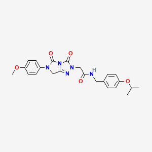 molecular formula C23H25N5O5 B11466894 2-[6-(4-methoxyphenyl)-3,5-dioxo-6,7-dihydro-3H-imidazo[5,1-c][1,2,4]triazol-2(5H)-yl]-N-[4-(propan-2-yloxy)benzyl]acetamide 