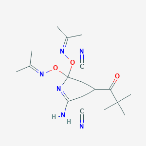 2-Amino-6-(2,2-dimethylpropanoyl)-4,4-bis[(propan-2-ylideneamino)oxy]-3-azabicyclo[3.1.0]hex-2-ene-1,5-dicarbonitrile