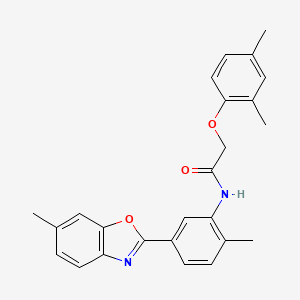 2-(2,4-dimethylphenoxy)-N-[2-methyl-5-(6-methyl-1,3-benzoxazol-2-yl)phenyl]acetamide