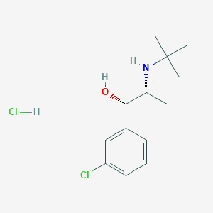 molecular formula C₁₃H₂₁Cl₂NO B1146696 Benzenemethanol, 3-chloro-a-[1-[(1,1-dimethylethyl)amino]ethyl]-,hydrochloride, (R*,S*)- CAS No. 80478-43-9