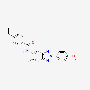 molecular formula C24H24N4O2 B11466964 N-[2-(4-ethoxyphenyl)-6-methyl-2H-1,2,3-benzotriazol-5-yl]-4-ethylbenzamide 