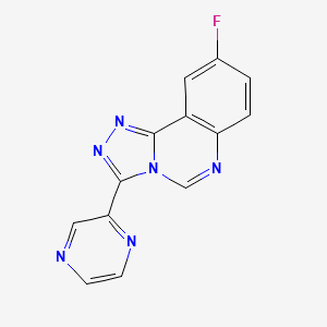 molecular formula C13H7FN6 B11466966 2-(9-Fluoro-[1,2,4]triazolo[4,3-c]quinazolin-3-yl)pyrazine 