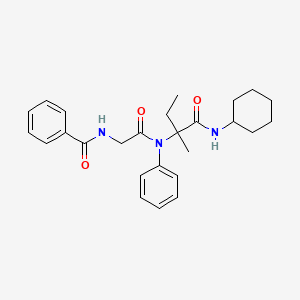 molecular formula C26H33N3O3 B11466974 N-(phenylcarbonyl)glycyl-N-cyclohexyl-N~2~-phenylisovalinamide 