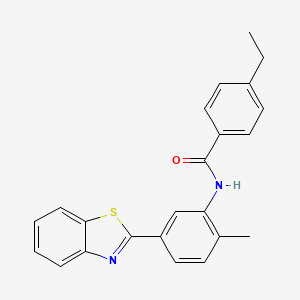 molecular formula C23H20N2OS B11466982 N-[5-(1,3-benzothiazol-2-yl)-2-methylphenyl]-4-ethylbenzamide 