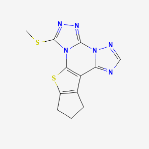 3-methylsulfanyl-18-thia-2,4,5,7,8,10-hexazapentacyclo[10.6.0.02,6.07,11.013,17]octadeca-1(12),3,5,8,10,13(17)-hexaene