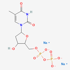 molecular formula C10H13N2Na2O11P2- B1146701 Disodium;[[3-hydroxy-5-(5-methyl-2,4-dioxopyrimidin-1-yl)oxolan-2-yl]methoxy-oxidophosphoryl] phosphate CAS No. 108322-12-9