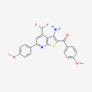 [3-Amino-4-(difluoromethyl)-6-(4-methoxyphenyl)thieno[2,3-b]pyridin-2-yl](4-methoxyphenyl)methanone