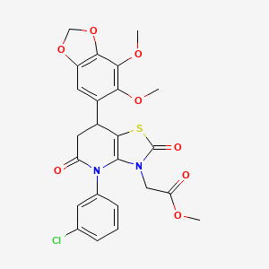 methyl [4-(3-chlorophenyl)-7-(6,7-dimethoxy-1,3-benzodioxol-5-yl)-2,5-dioxo-4,5,6,7-tetrahydro[1,3]thiazolo[4,5-b]pyridin-3(2H)-yl]acetate