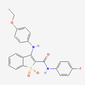 molecular formula C23H19FN2O4S B11467041 3-[(4-ethoxyphenyl)amino]-N-(4-fluorophenyl)-1-benzothiophene-2-carboxamide 1,1-dioxide CAS No. 948015-56-3