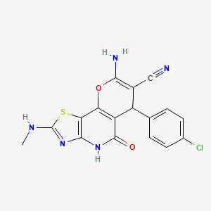 8-amino-6-(4-chlorophenyl)-2-(methylamino)-5-oxo-4,6-dihydro-5H-pyrano[2,3-d][1,3]thiazolo[4,5-b]pyridin-7-yl cyanide