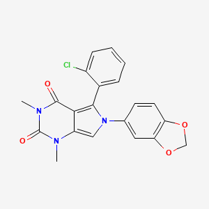 molecular formula C21H16ClN3O4 B11467088 6-(1,3-benzodioxol-5-yl)-5-(2-chlorophenyl)-1,3-dimethyl-1H-pyrrolo[3,4-d]pyrimidine-2,4(3H,6H)-dione 