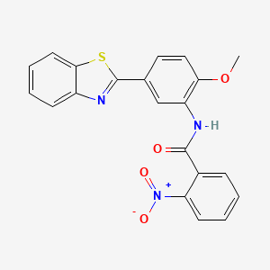 molecular formula C21H15N3O4S B11467091 N-[5-(1,3-benzothiazol-2-yl)-2-methoxyphenyl]-2-nitrobenzamide 