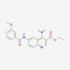 molecular formula C20H19N3O4 B11467098 Ethyl 4-amino-6-{[(3-methoxyphenyl)carbonyl]amino}quinoline-3-carboxylate 