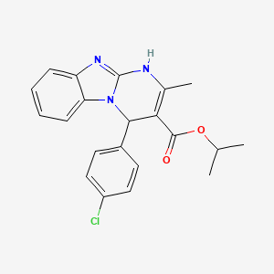 molecular formula C21H20ClN3O2 B11467105 Propan-2-yl 4-(4-chlorophenyl)-2-methyl-1,4-dihydropyrimido[1,2-a]benzimidazole-3-carboxylate 