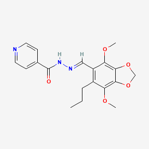 N'-[(E)-(4,7-dimethoxy-6-propyl-1,3-benzodioxol-5-yl)methylidene]pyridine-4-carbohydrazide