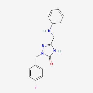 molecular formula C16H15FN4O B11467129 2-(4-fluorobenzyl)-5-[(phenylamino)methyl]-1,2-dihydro-3H-1,2,4-triazol-3-one 