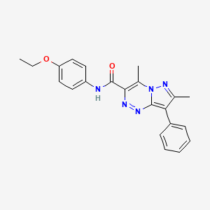 molecular formula C22H21N5O2 B11467143 N-(4-ethoxyphenyl)-4,7-dimethyl-8-phenylpyrazolo[5,1-c][1,2,4]triazine-3-carboxamide 