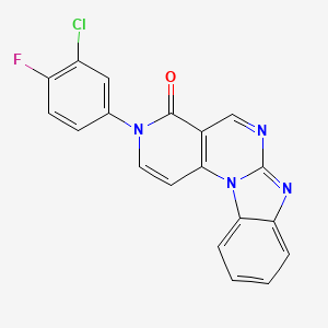 5-(3-chloro-4-fluorophenyl)-1,5,9,11-tetrazatetracyclo[8.7.0.02,7.012,17]heptadeca-2(7),3,8,10,12,14,16-heptaen-6-one