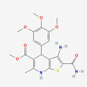 Methyl 3-amino-2-carbamoyl-6-methyl-4-(3,4,5-trimethoxyphenyl)-4,7-dihydrothieno[2,3-b]pyridine-5-carboxylate