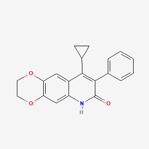 molecular formula C20H17NO3 B11467185 9-cyclopropyl-8-phenyl-2,3-dihydro[1,4]dioxino[2,3-g]quinolin-7(6H)-one 