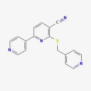 molecular formula C17H12N4S B11467187 6-[(Pyridin-4-ylmethyl)sulfanyl]-2,4'-bipyridine-5-carbonitrile 