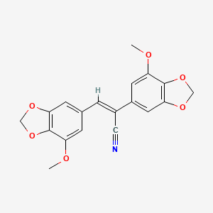 molecular formula C19H15NO6 B11467192 (2Z)-2,3-bis(7-methoxy-1,3-benzodioxol-5-yl)prop-2-enenitrile 