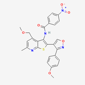 N-[4-(methoxymethyl)-2-[3-(4-methoxyphenyl)-1,2-oxazol-4-yl]-6-methylthieno[2,3-b]pyridin-3-yl]-4-nitrobenzamide