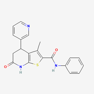 molecular formula C20H17N3O2S B11467209 6-hydroxy-3-methyl-N-phenyl-4-(pyridin-3-yl)-4,5-dihydrothieno[2,3-b]pyridine-2-carboxamide 