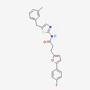 molecular formula C24H21FN2O2S B11467257 3-[5-(4-fluorophenyl)furan-2-yl]-N-[5-(3-methylbenzyl)-1,3-thiazol-2-yl]propanamide 